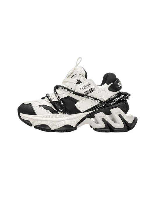 Black Impulse Layered Dad Sneakers - Skipkicks