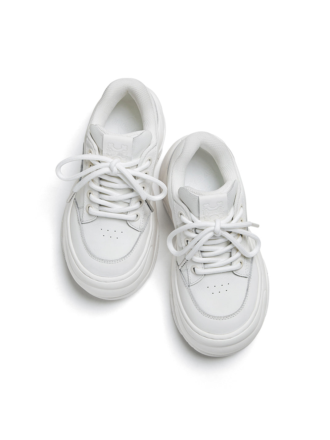 White WiFi 2.0 Wave Leather Platform Sneakers - Skipkicks