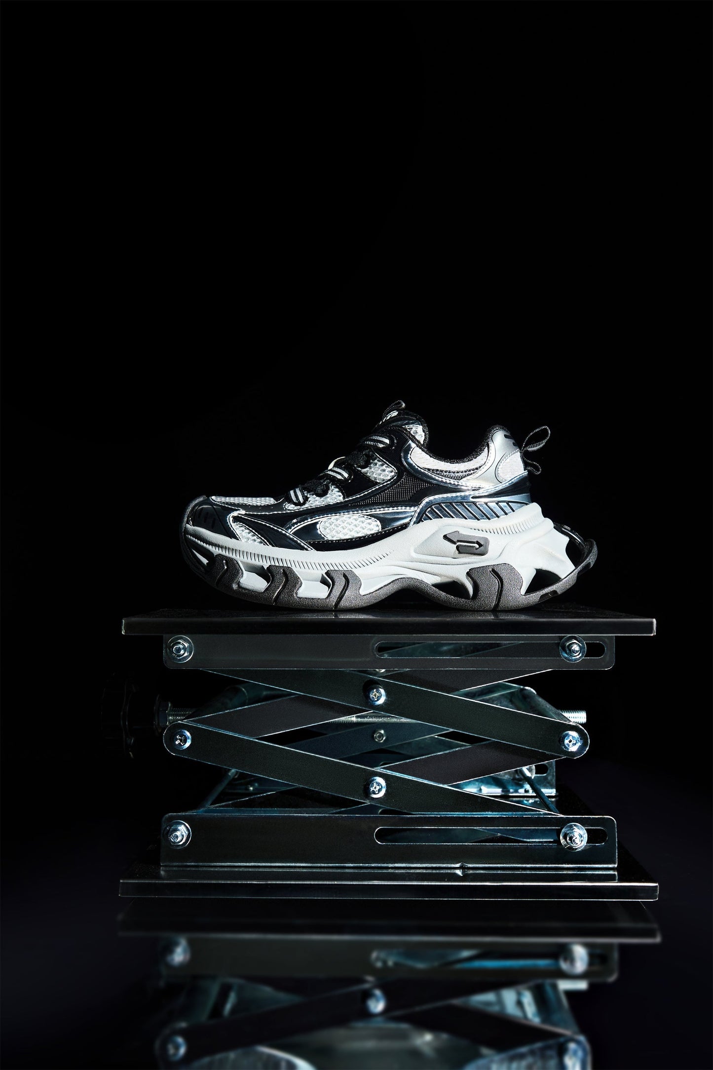 Gray-Teal Papillon Platform Sneakers