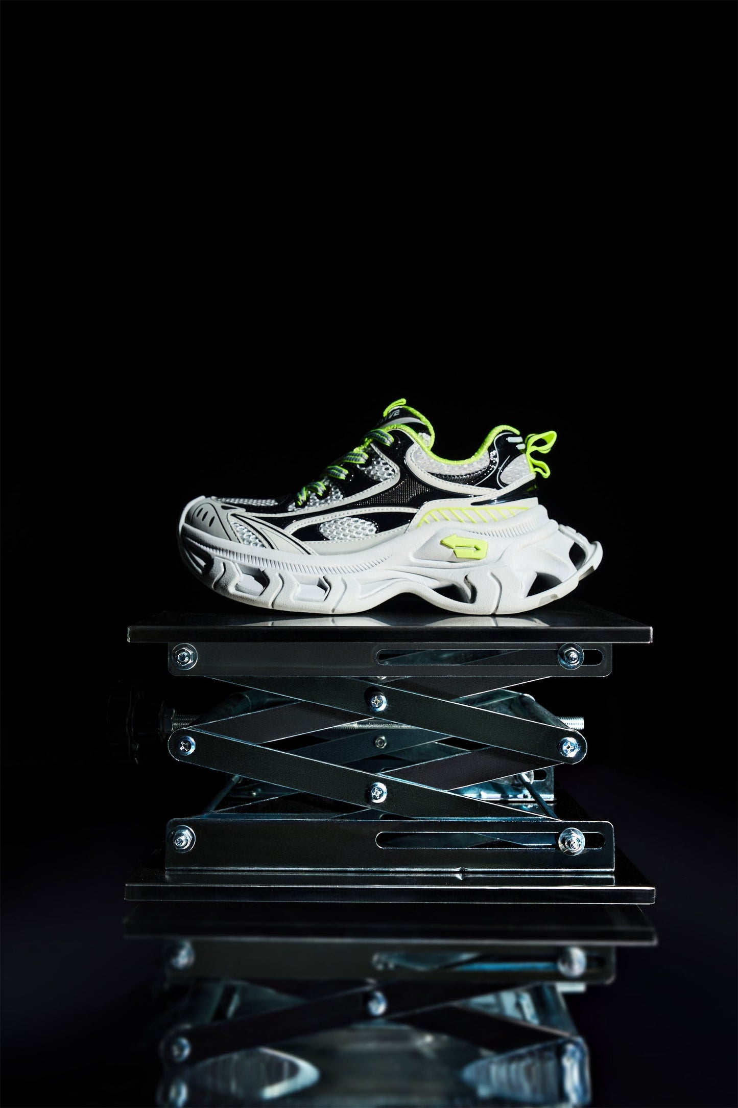 Gray-Teal Papillon Platform Sneakers