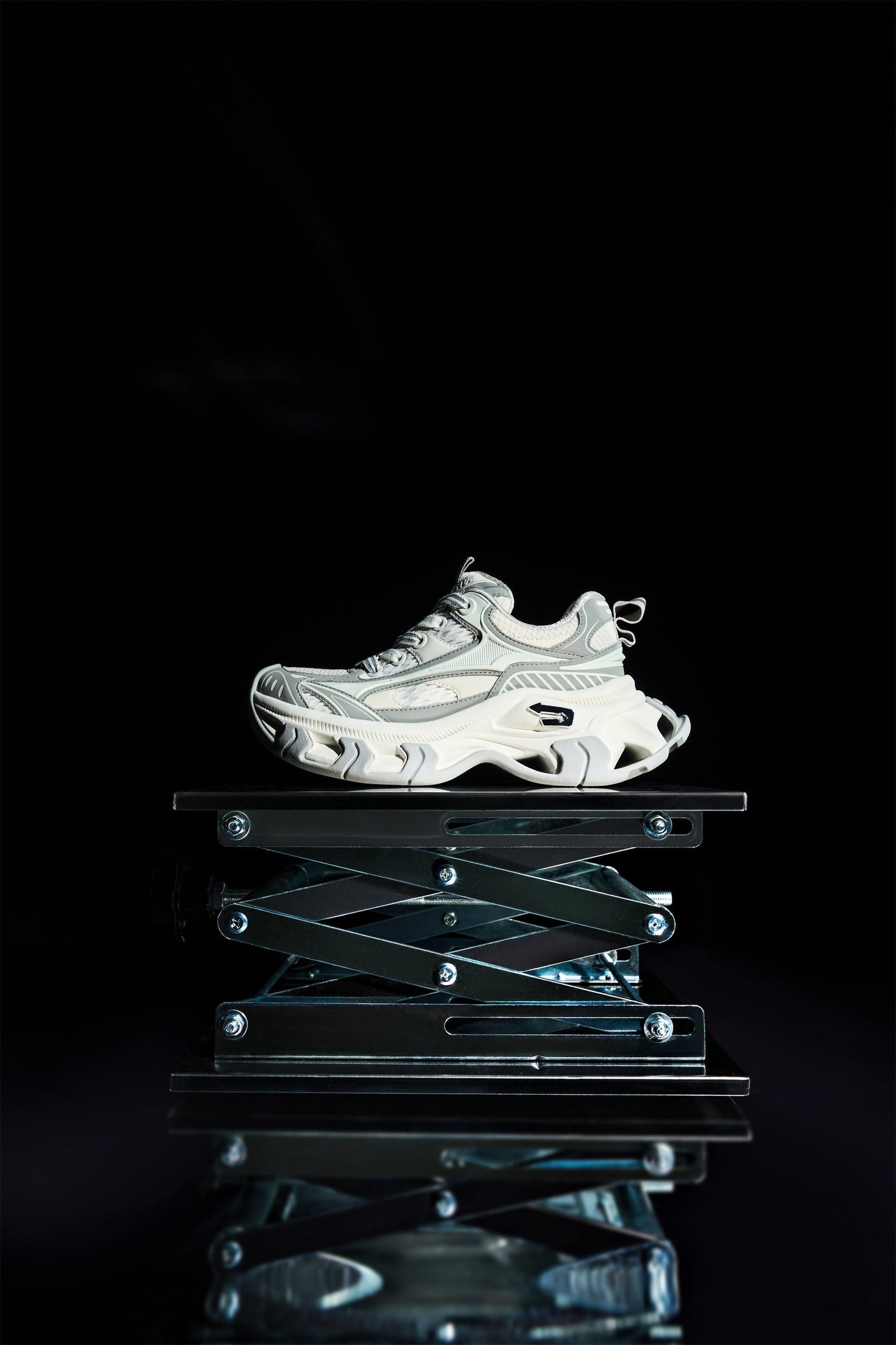 Gray-Teal Papillon Platform Sneakers