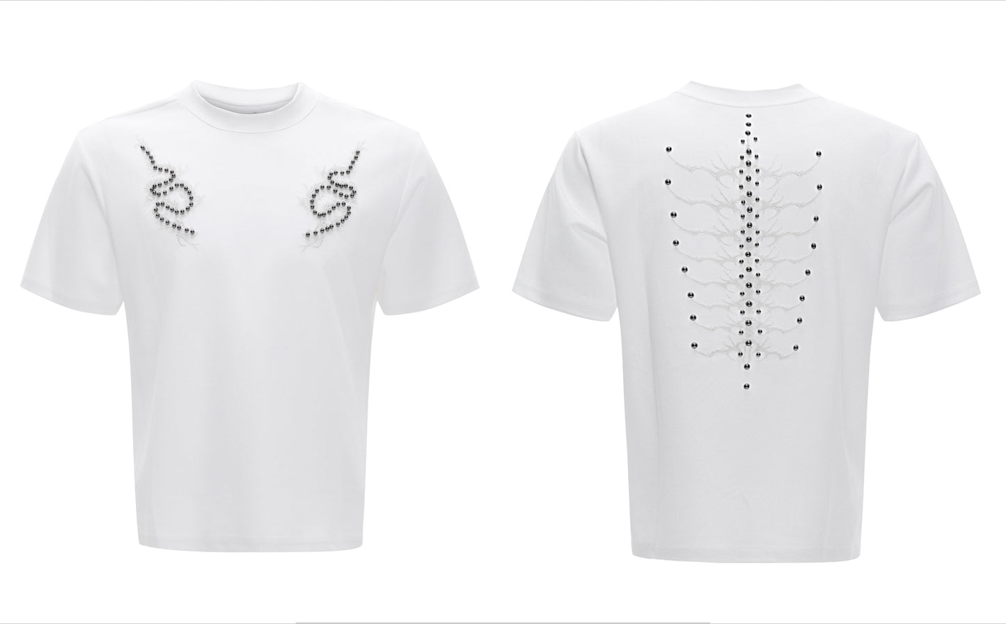 Spine Crystal Grey Fitted Tee