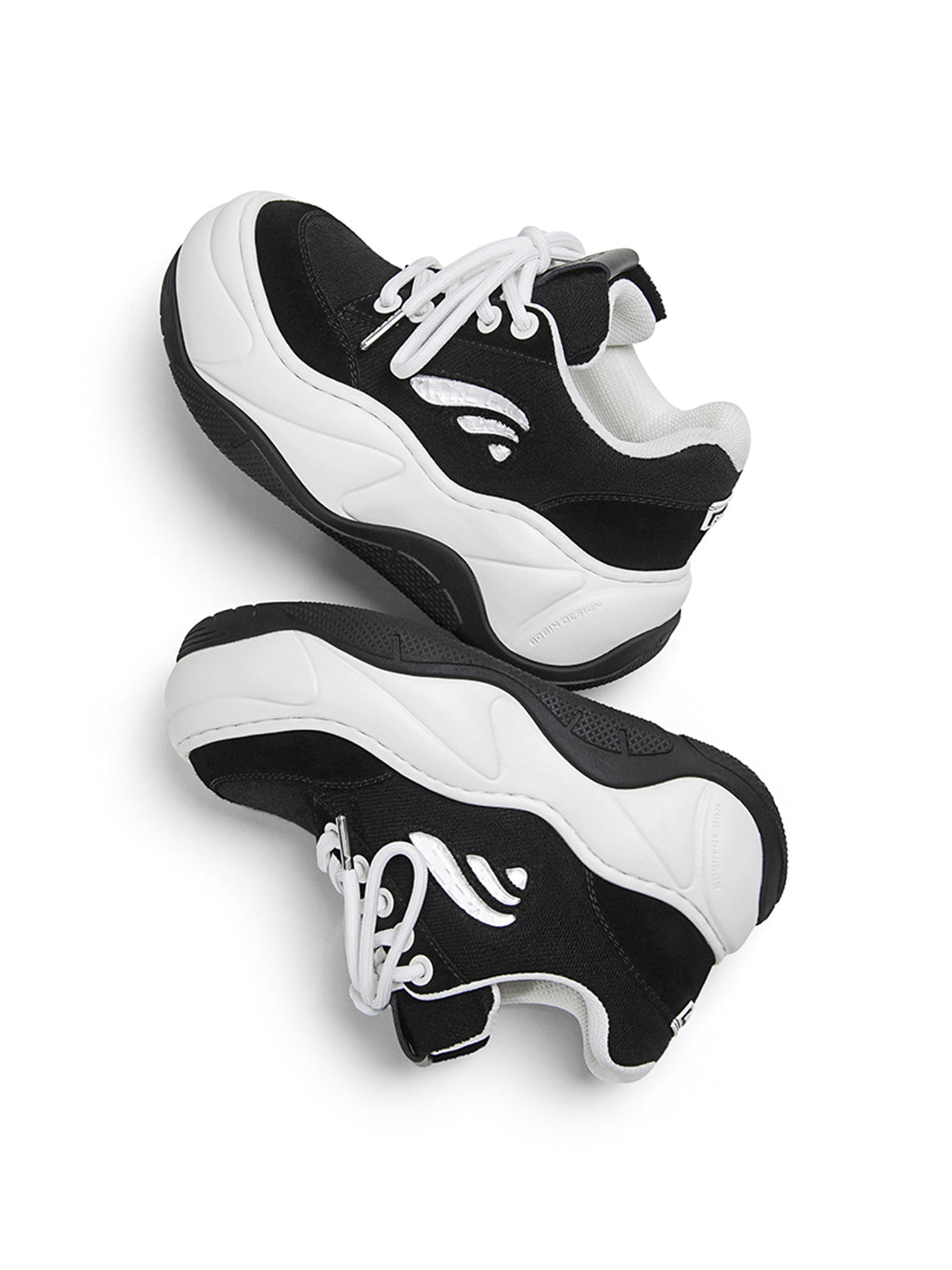 Black WiFi 2.0 Wave Canvas Platform Sneakers - Skipkicks