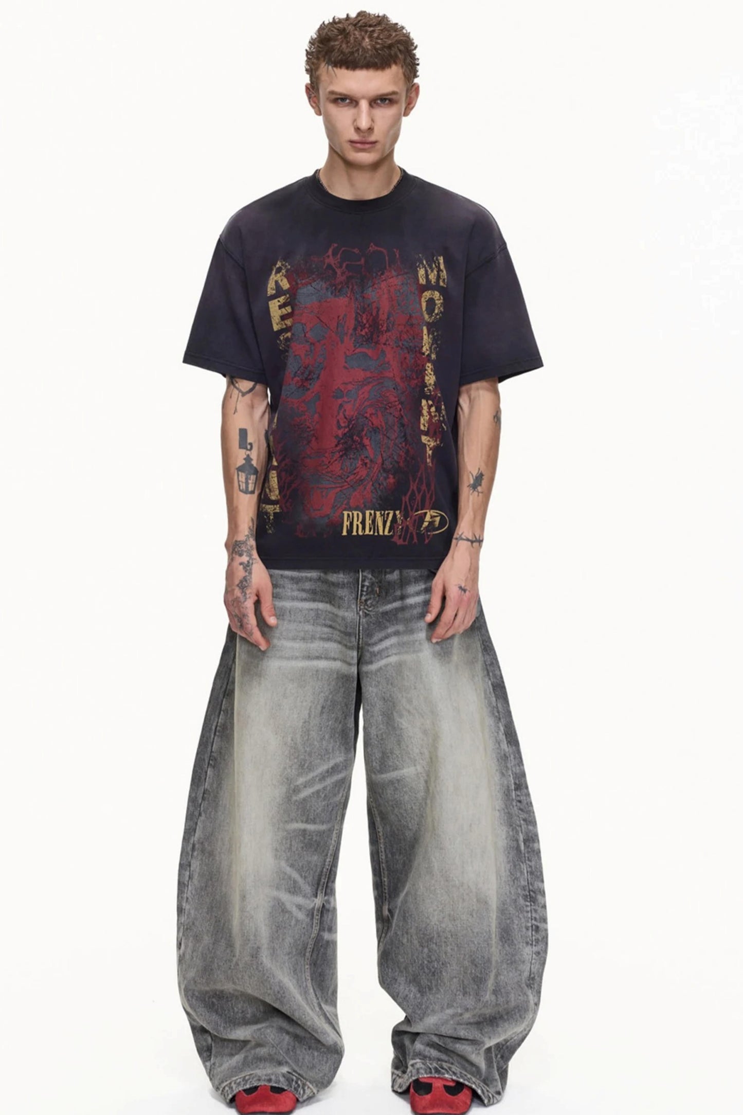 Men's Retro Distressed Cotton T-Shirt
