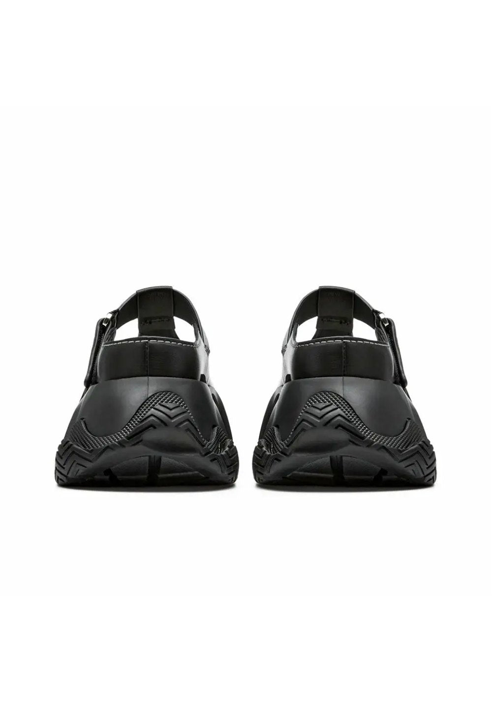 Black Platform Closed-Toe Slides - Skipkicks
