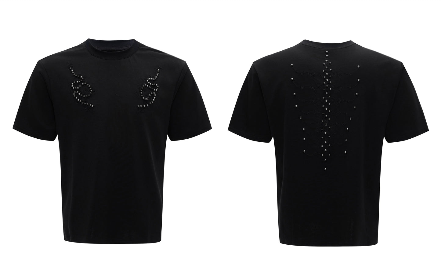 Spine Crystal Grey Fitted Tee