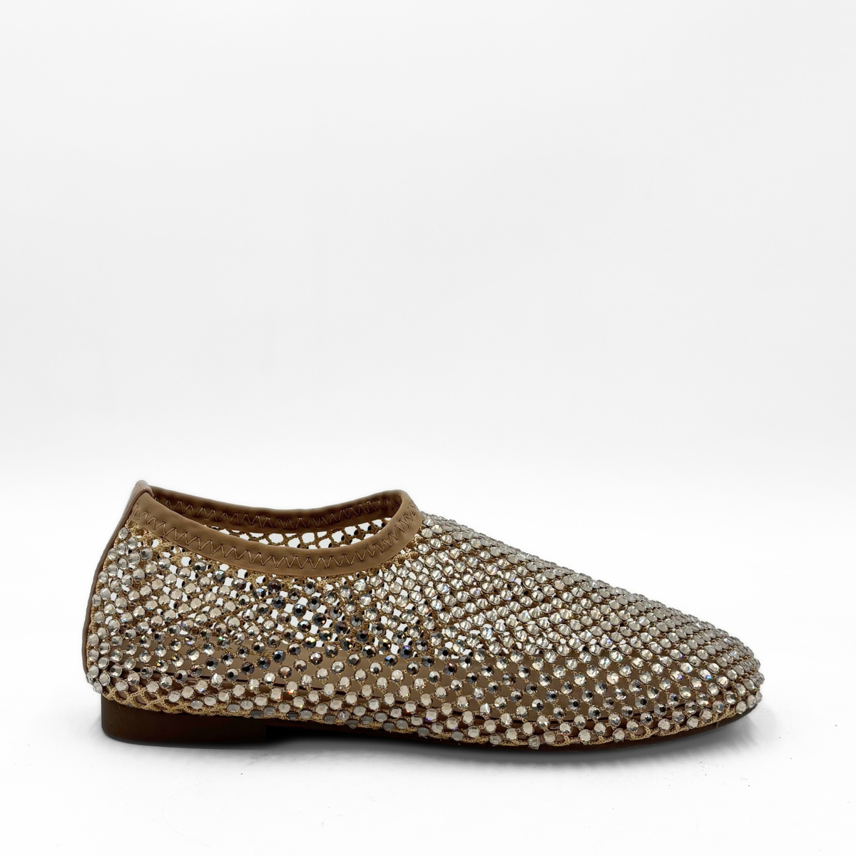 Delilah Rhinestone Mesh Flats