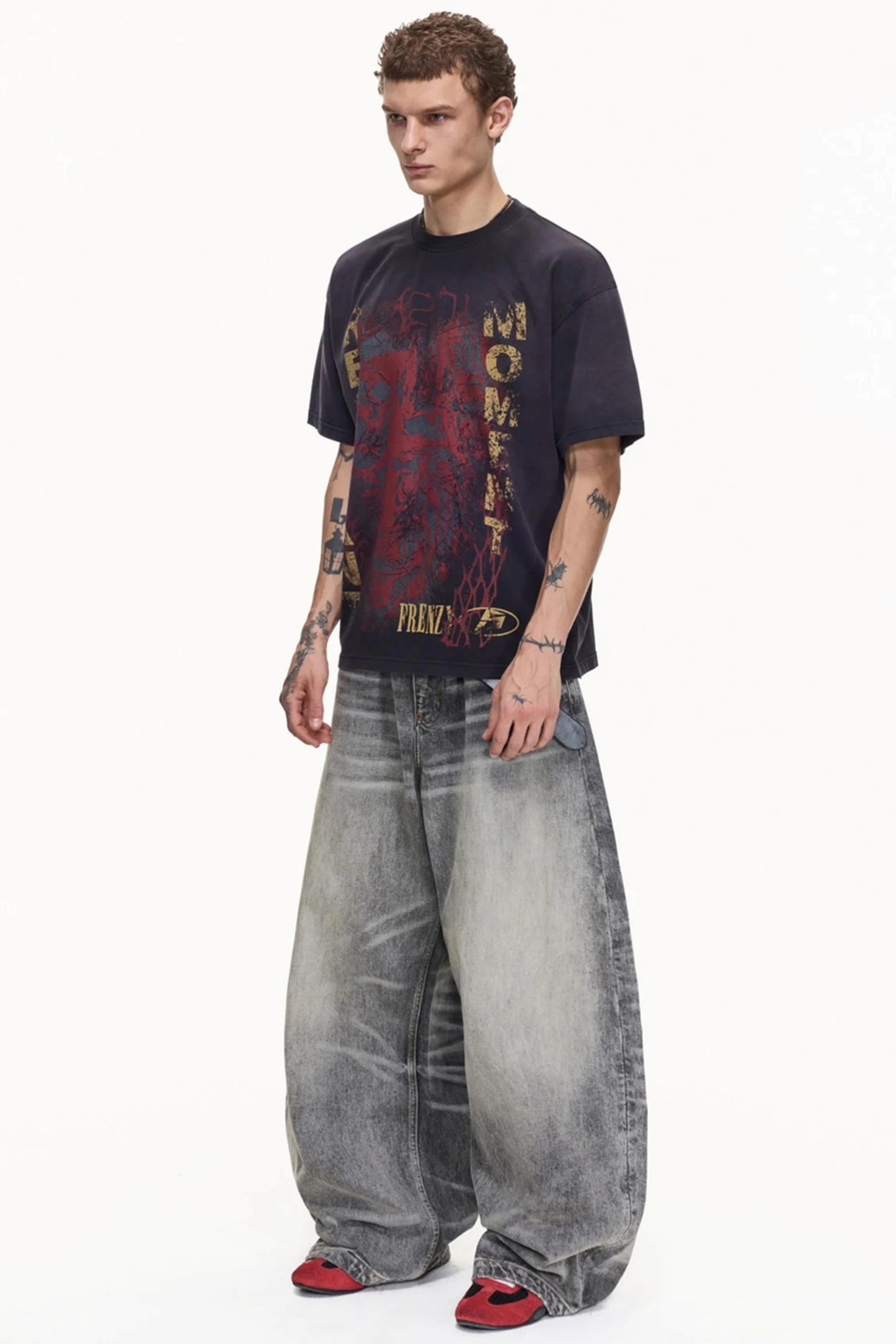 Men's Retro Distressed Cotton T-Shirt