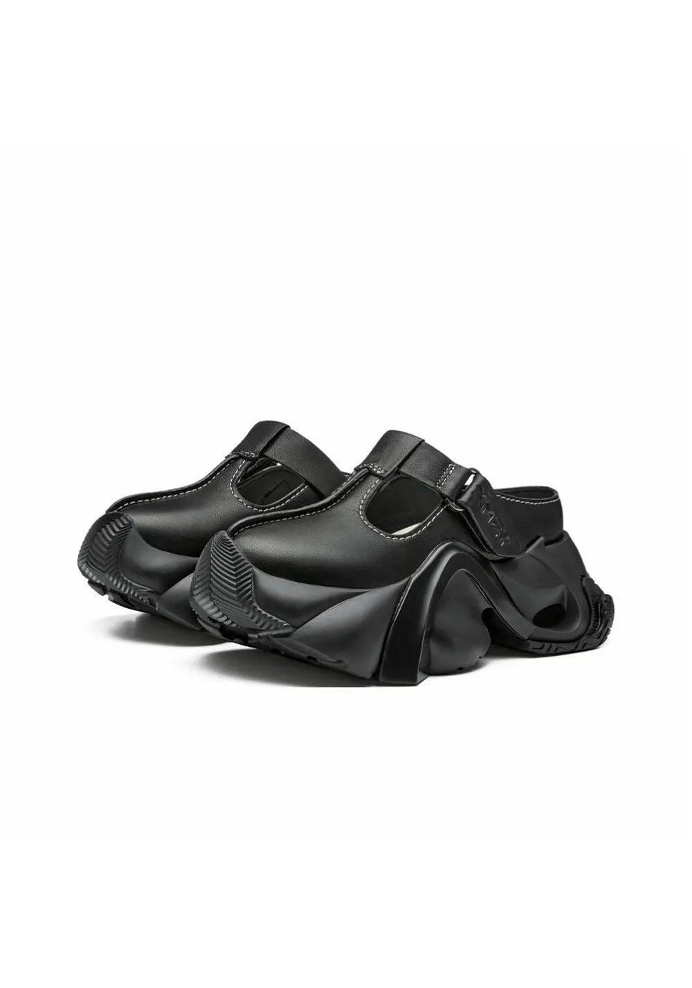 Black Platform Closed-Toe Slides - Skipkicks