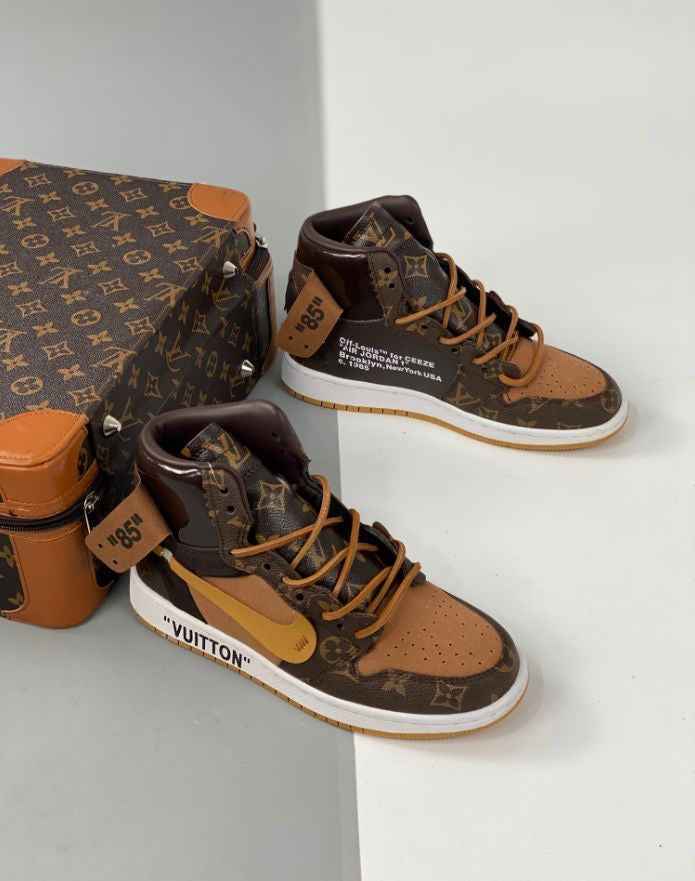 Custom Air Jordan 1 x LV Logo SneakerNational