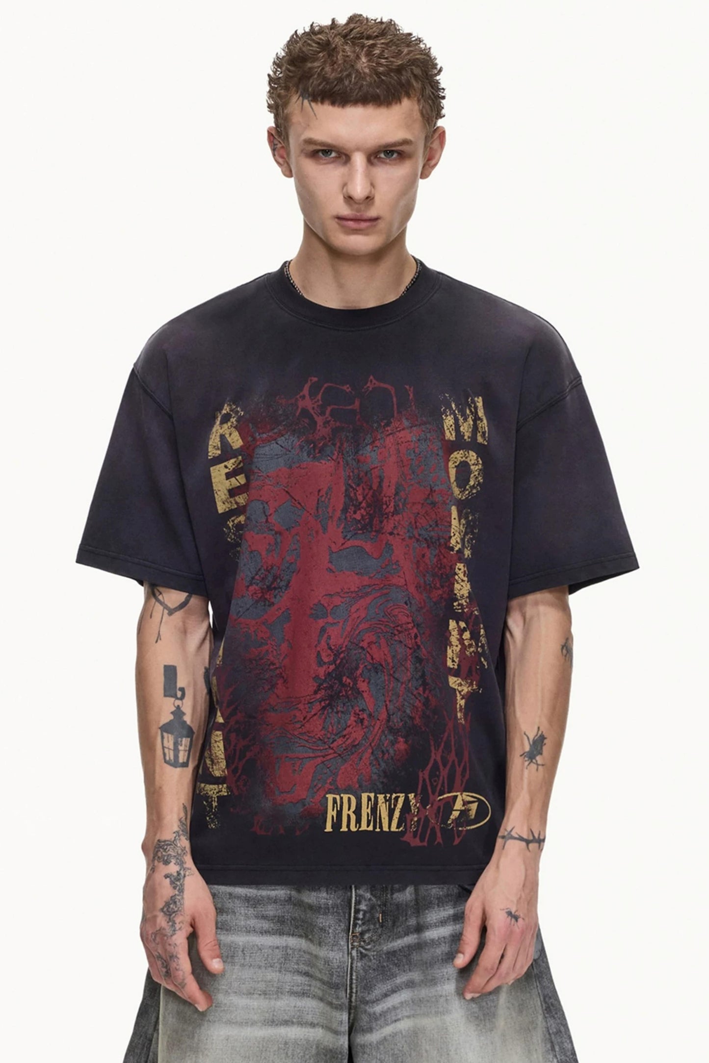Men's Retro Distressed Cotton T-Shirt