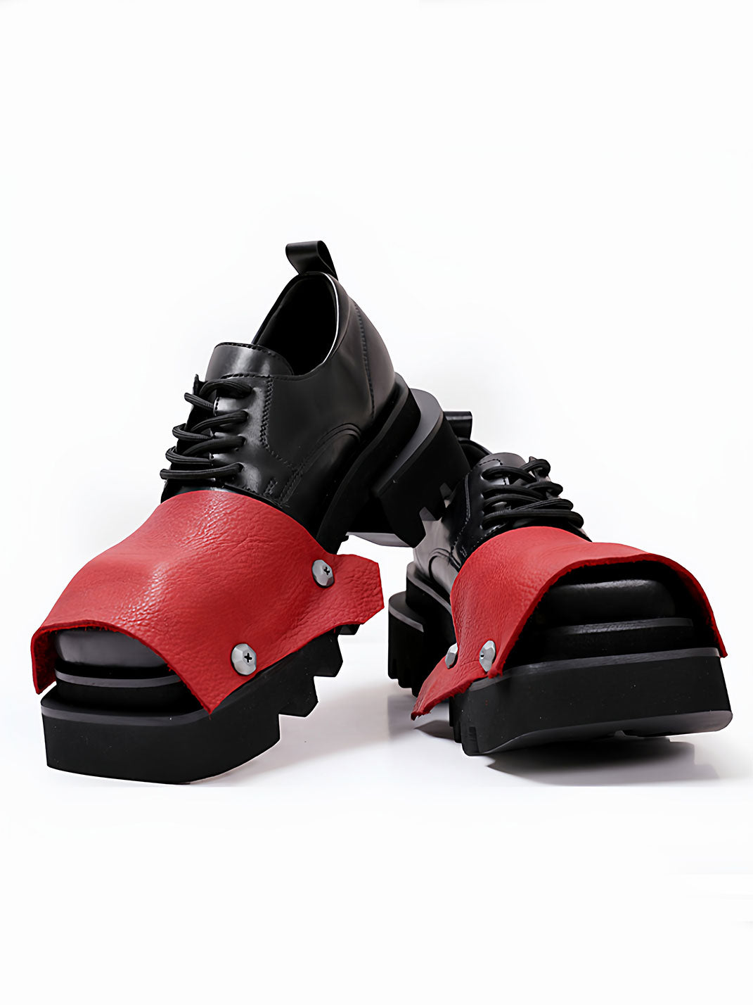 Black Trendy Square-Toe Derby Shoes - Skipkicks