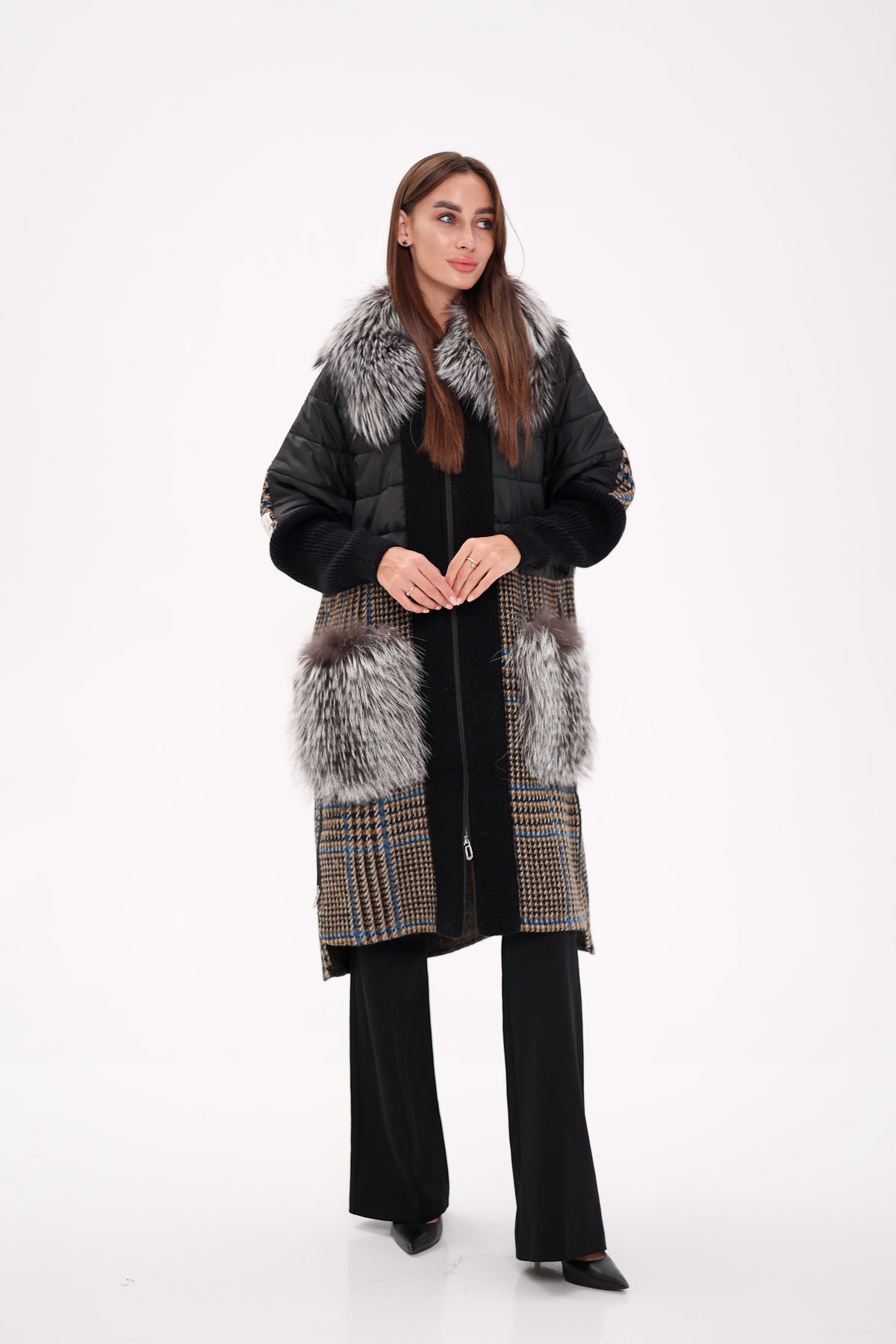 Saga®Furs Silver Fox Wool Cashmere Coat