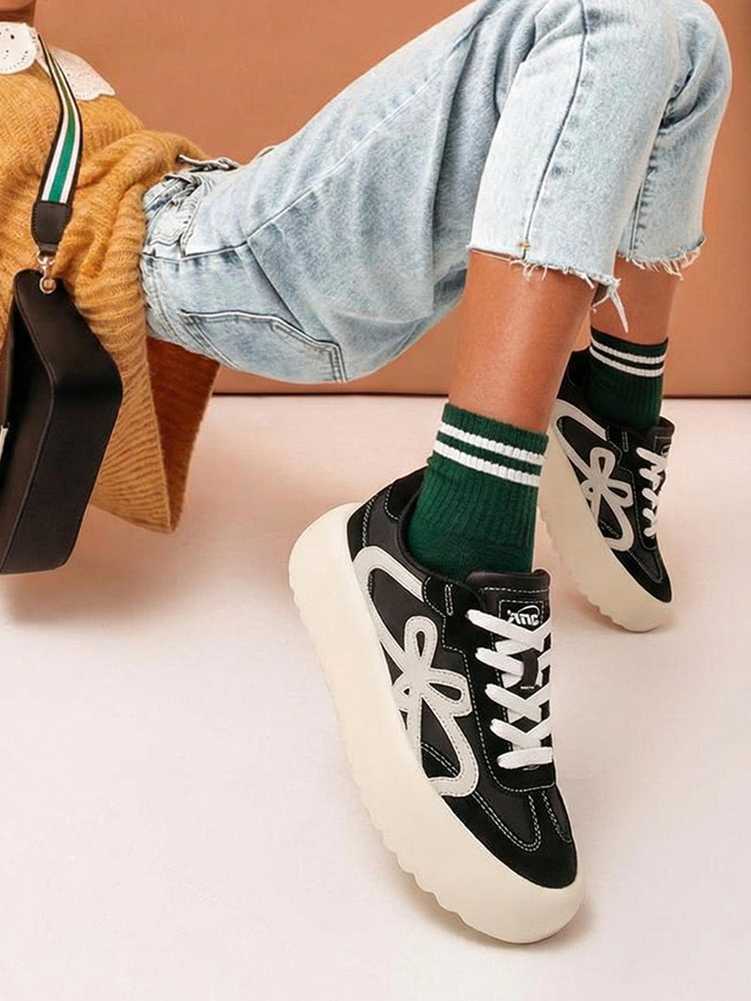 Lucky Four-Leaf Chunky Platform Sneakers - Skipkicks
