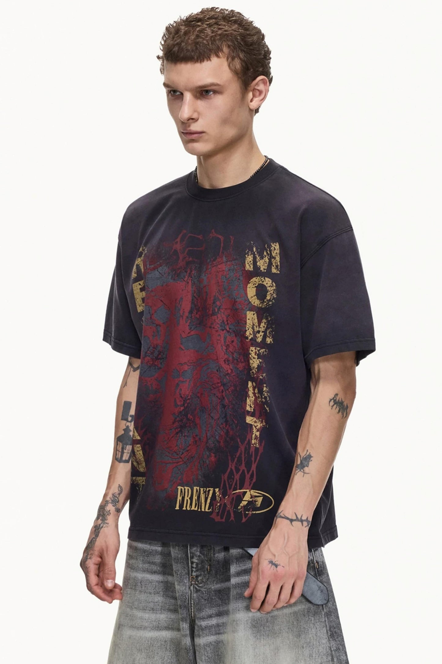 Men's Retro Distressed Cotton T-Shirt