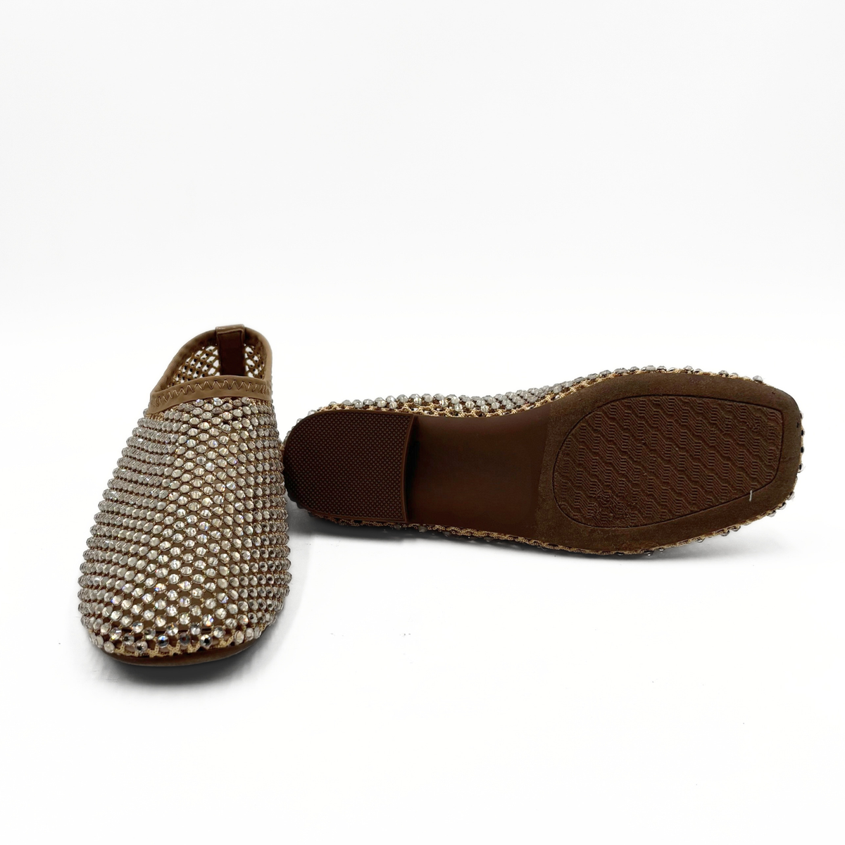 Delilah Rhinestone Mesh Flats
