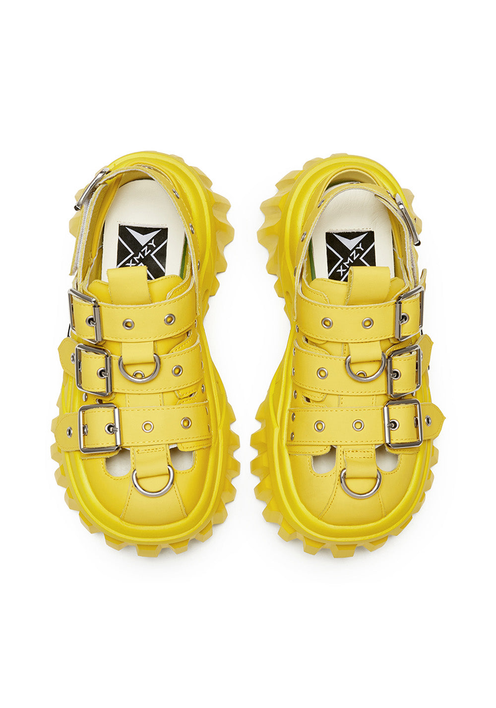 Yellow Metallic Punk Platform Sandals - Skipkicks