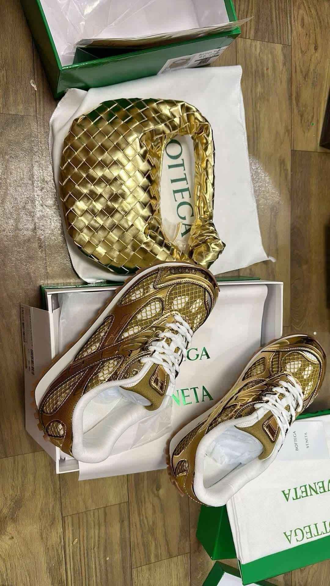 Bottega Veneta Orbit Gold Sneakers