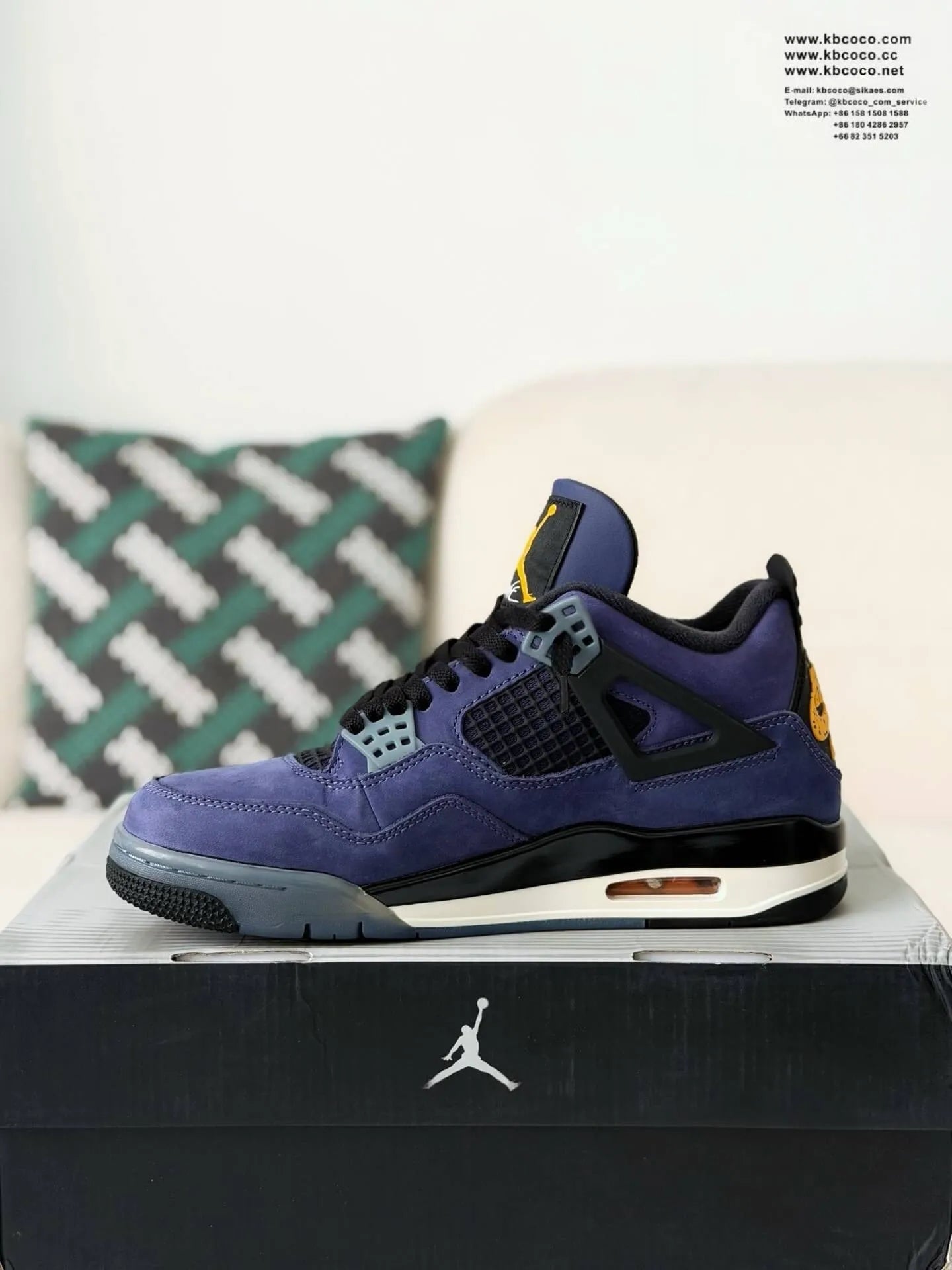 Air Jordan 4 Retro – Lakers Sneakers in Purple, Gold, Black