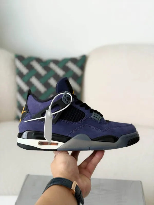 Air Jordan 4 Retro – Lakers Sneakers in Purple, Gold, Black