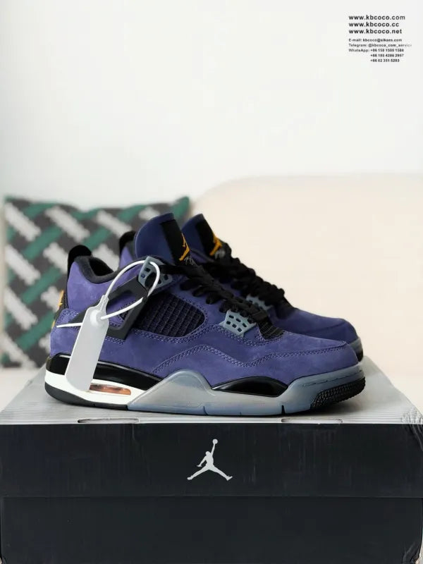 Air Jordan 4 Retro – Lakers Sneakers in Purple, Gold, Black