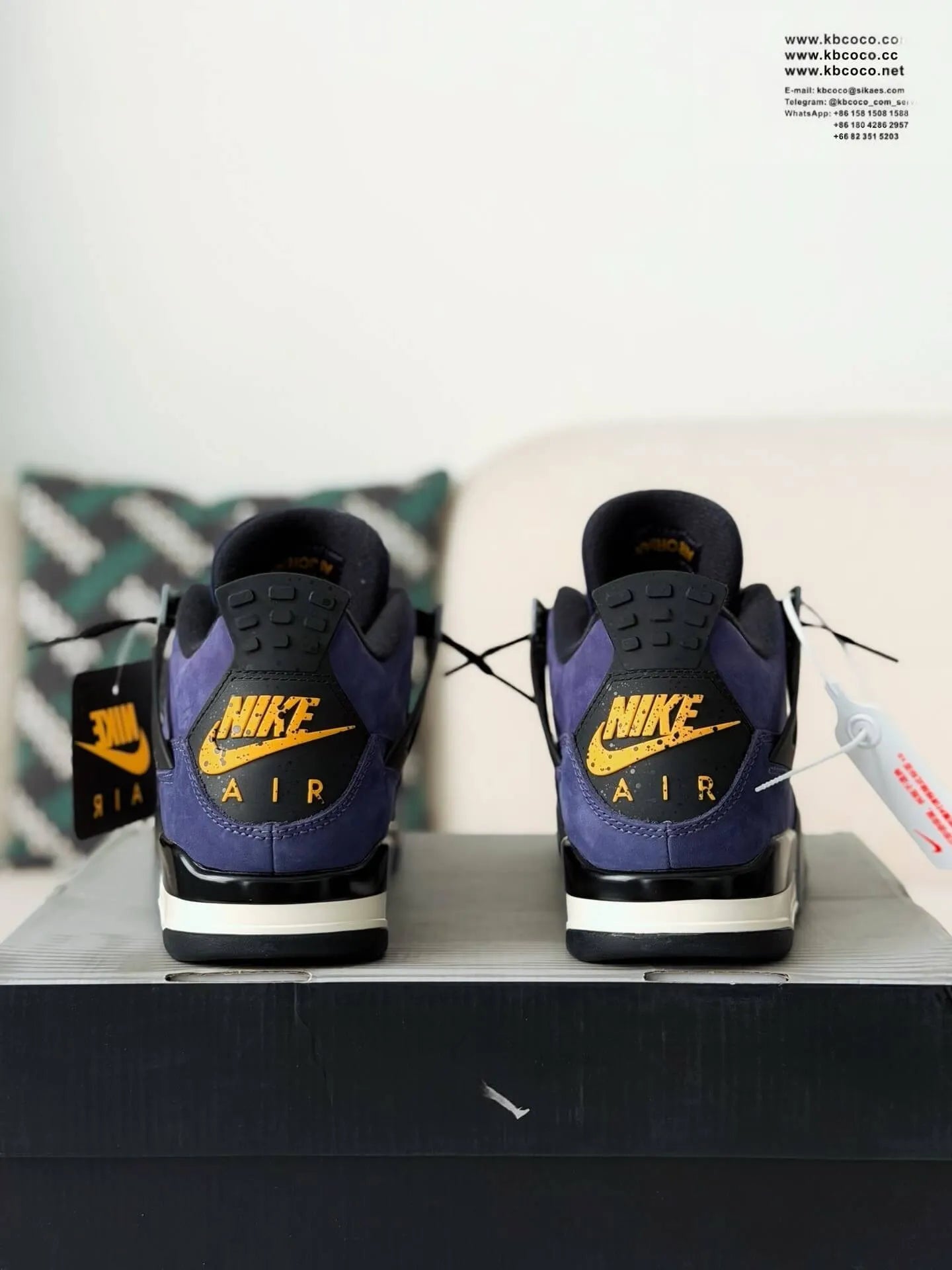 Air Jordan 4 Retro – Lakers Sneakers in Purple, Gold, Black