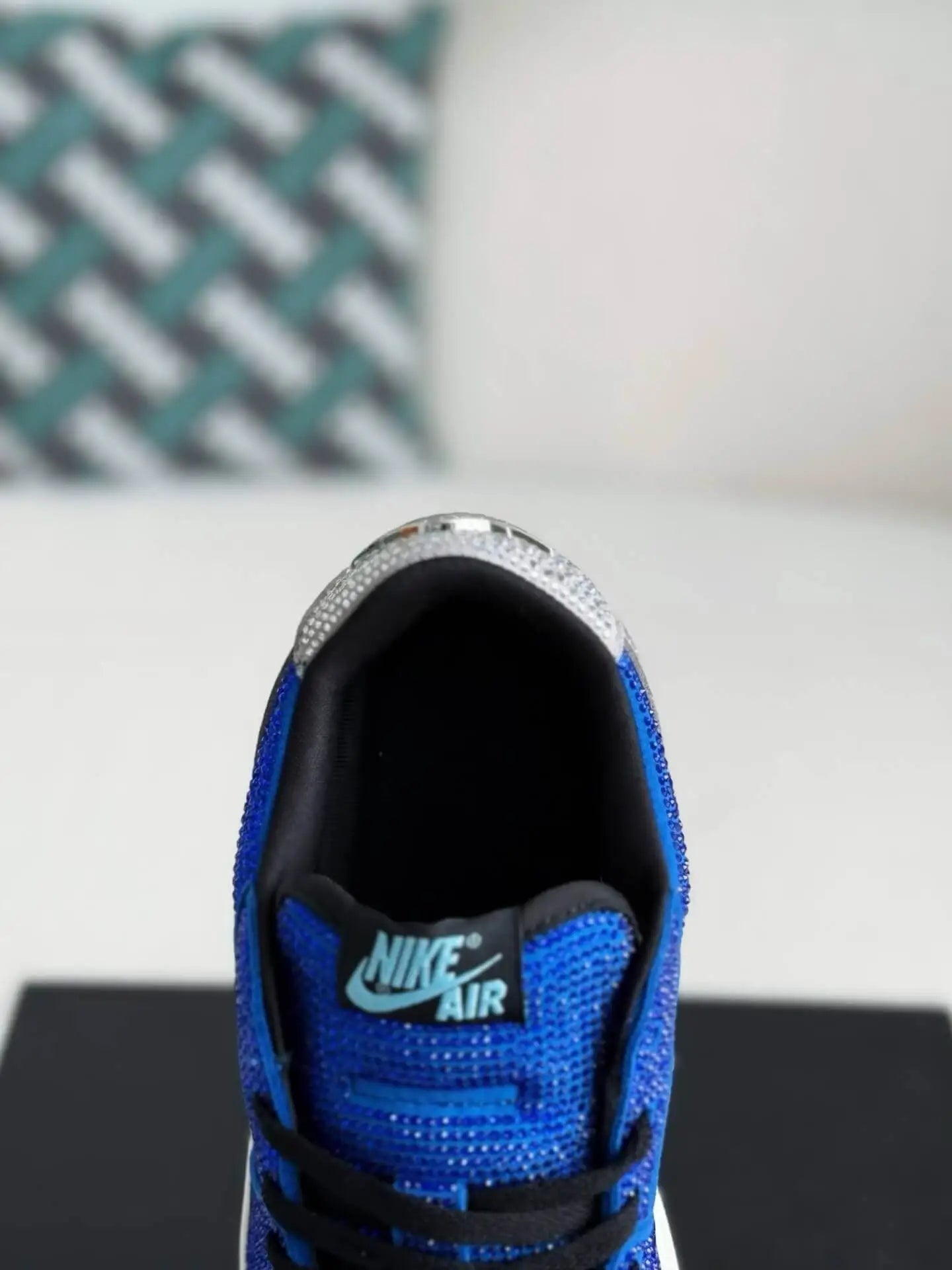 Air Jordan 1 Low - Royal Bling with Royal Blue & Silver Rhinestones