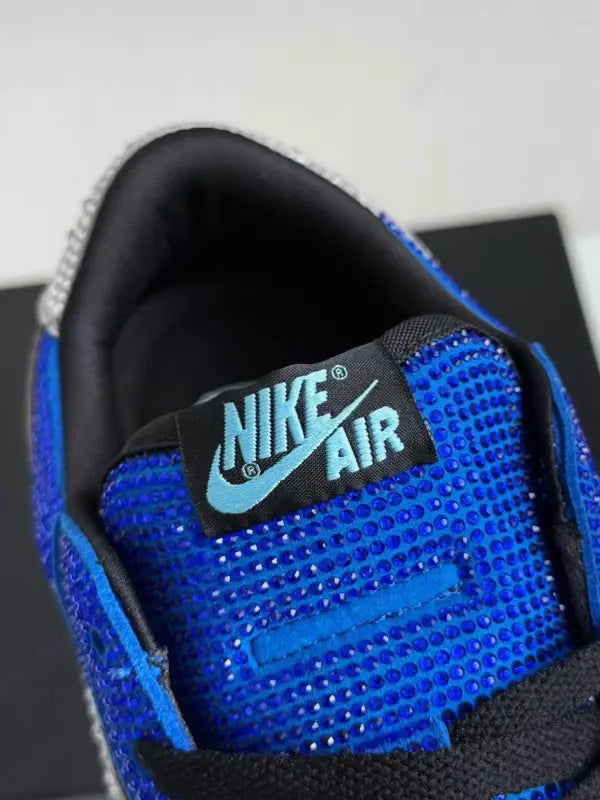 Air Jordan 1 Low - Royal Bling with Royal Blue & Silver Rhinestones