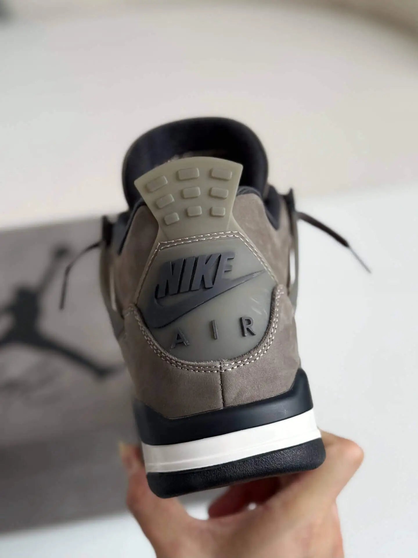Air Jordan 4 Retro – Cave Stone – Stony Gray and Black Sneakers