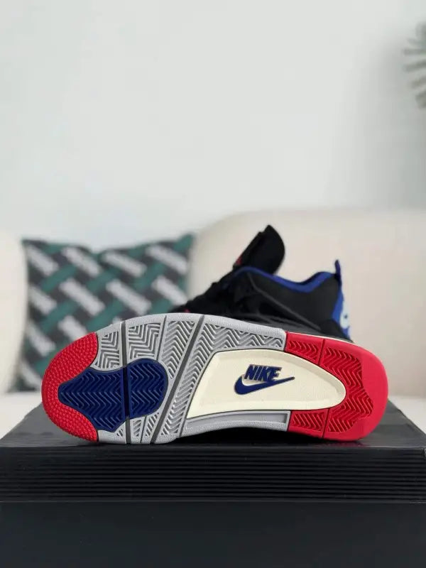 Air Jordan 4 Retro - Rare Air Black, Royal Blue & Red Sneakers