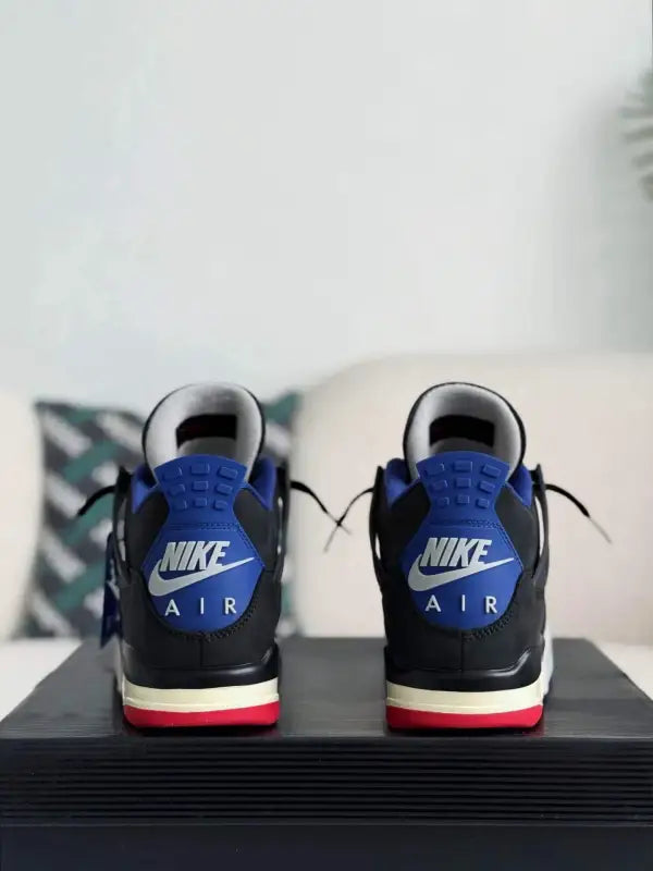 Air Jordan 4 Retro - Rare Air Black, Royal Blue & Red Sneakers
