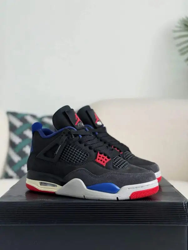 Air Jordan 4 Retro - Rare Air Black, Royal Blue & Red Sneakers