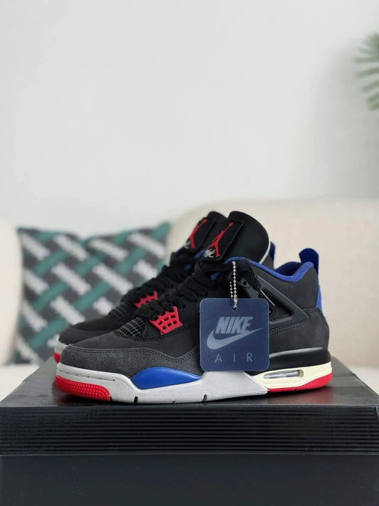 Air Jordan 4 Retro - Rare Air Black, Royal Blue & Red Sneakers