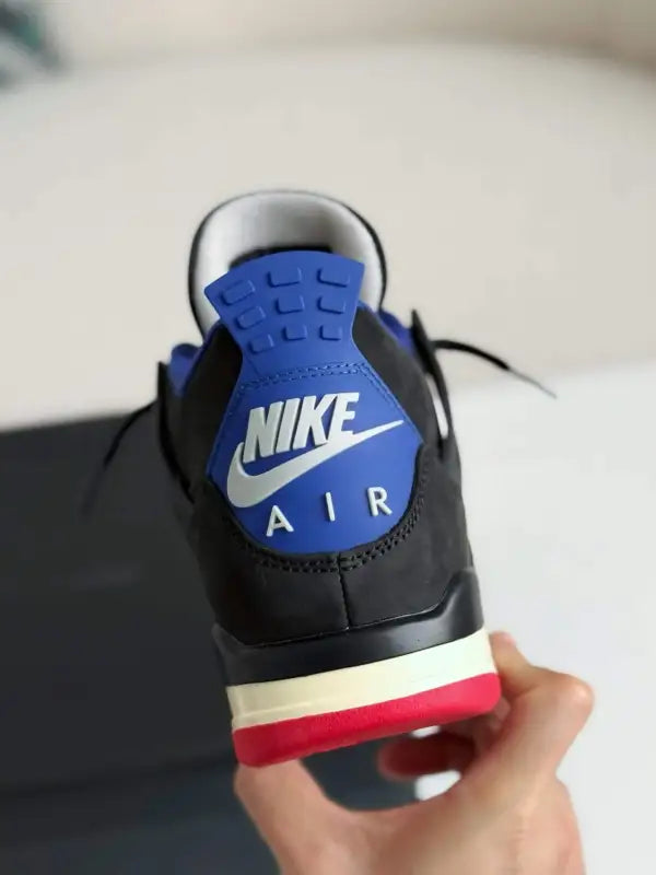 Air Jordan 4 Retro - Rare Air Black, Royal Blue & Red Sneakers