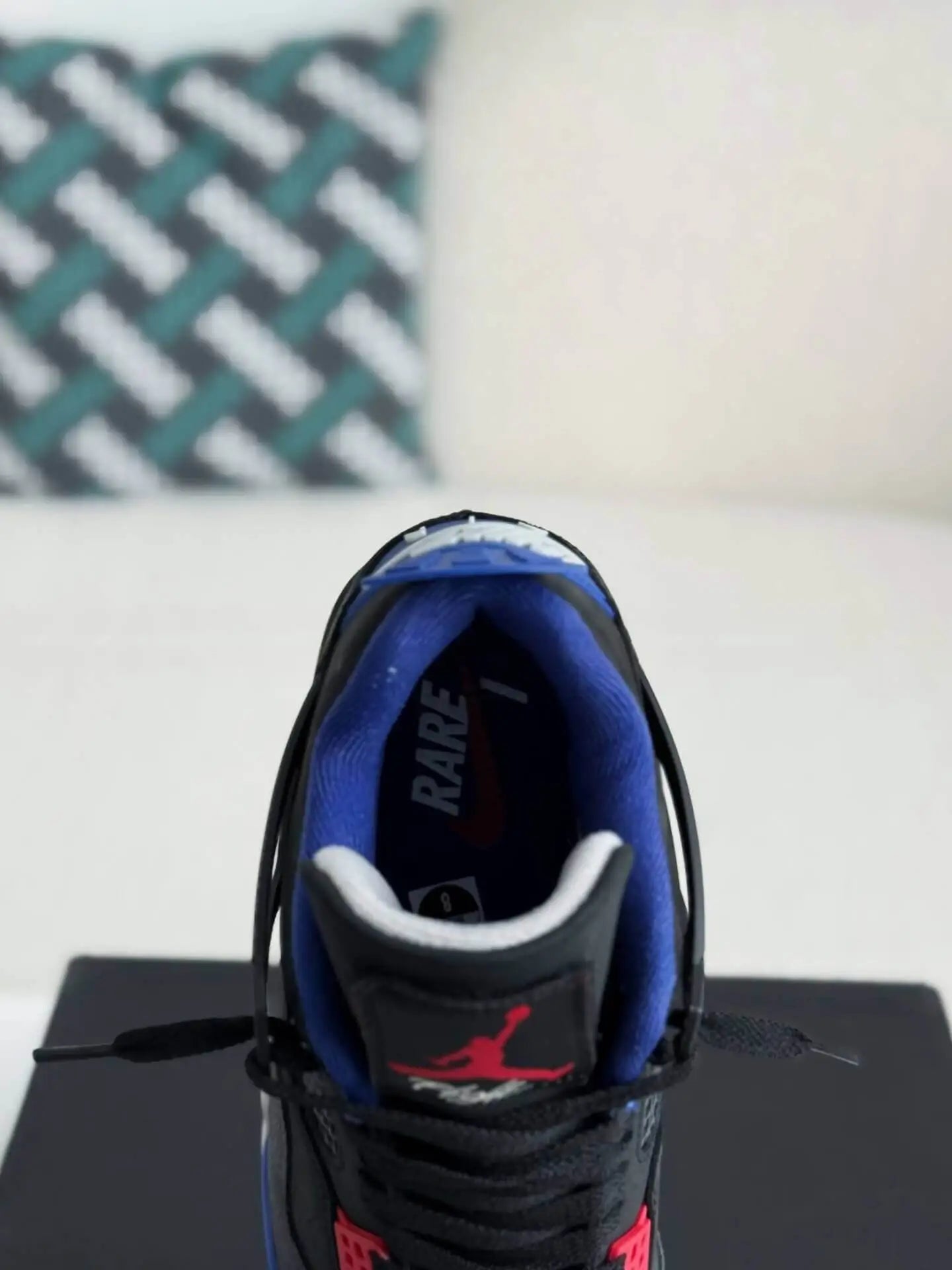 Air Jordan 4 Retro - Rare Air Black, Royal Blue & Red Sneakers