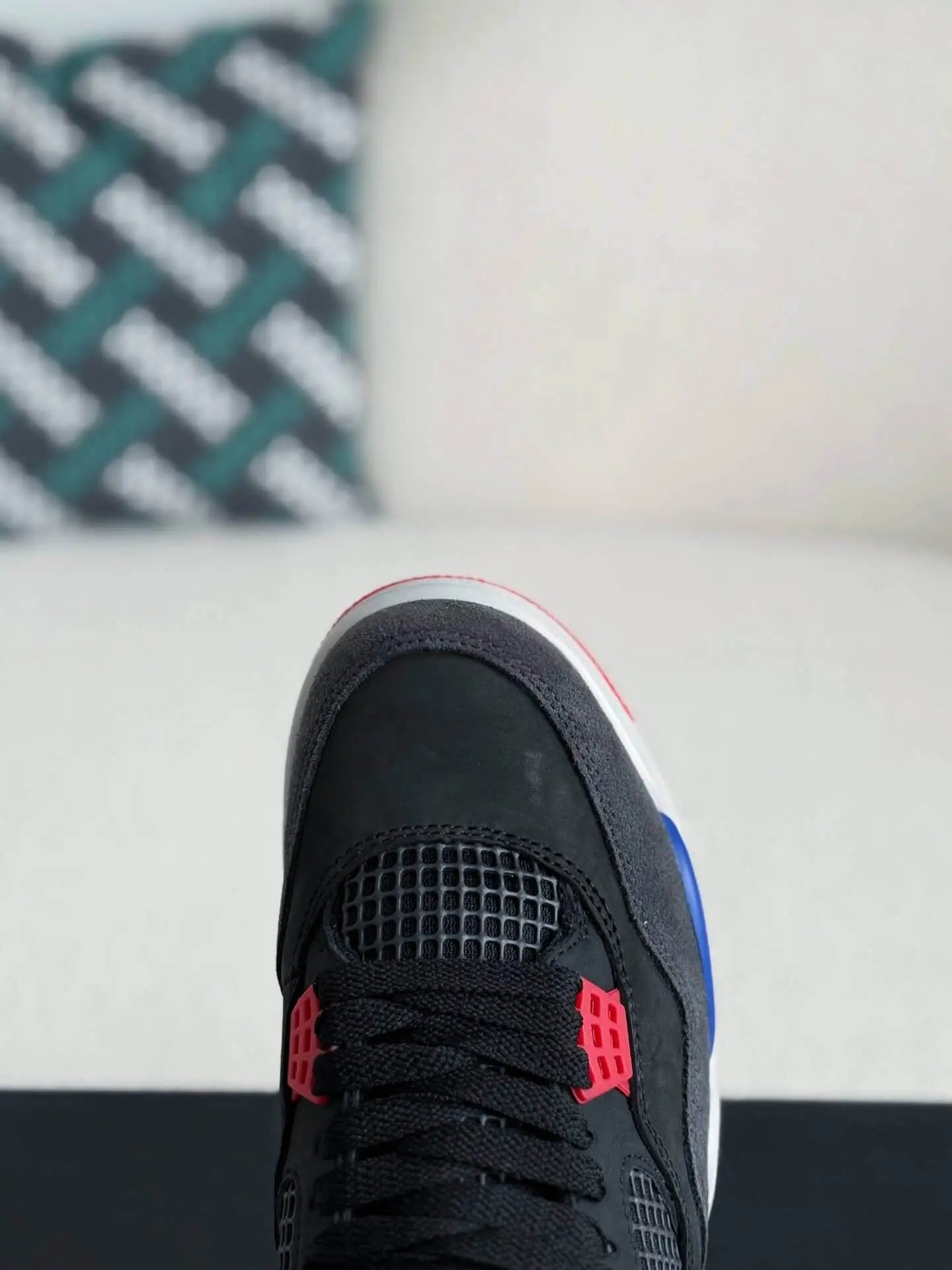 Air Jordan 4 Retro - Rare Air Black, Royal Blue & Red Sneakers