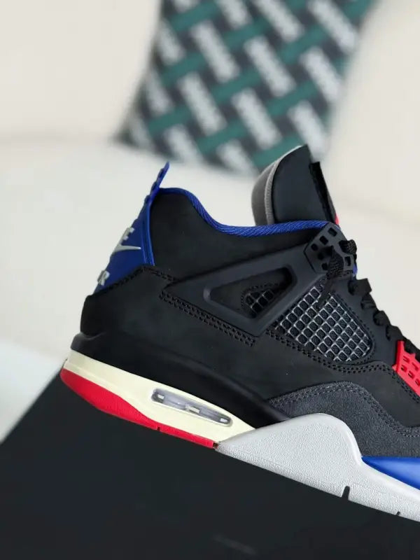 Air Jordan 4 Retro - Rare Air Black, Royal Blue & Red Sneakers