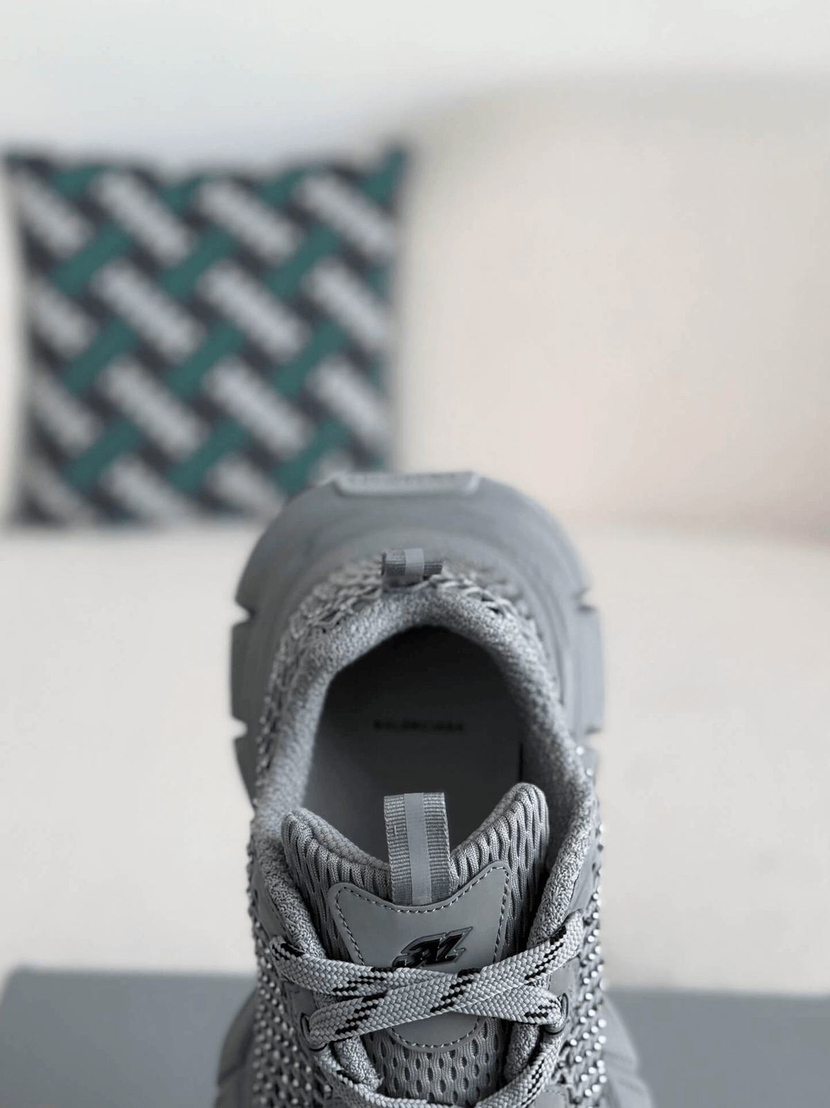 Balenciaga 3XL Sneaker Mesh Rhinestone – Grey CUSTOM