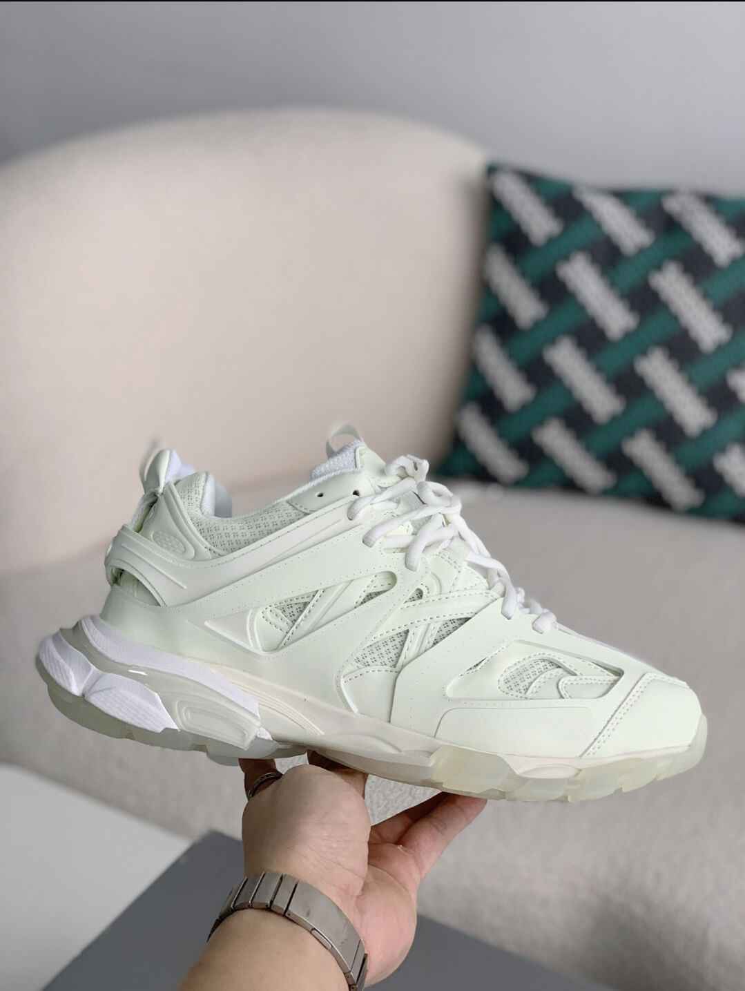 Balenciaga Track Sneaker – Triple White / Chalk