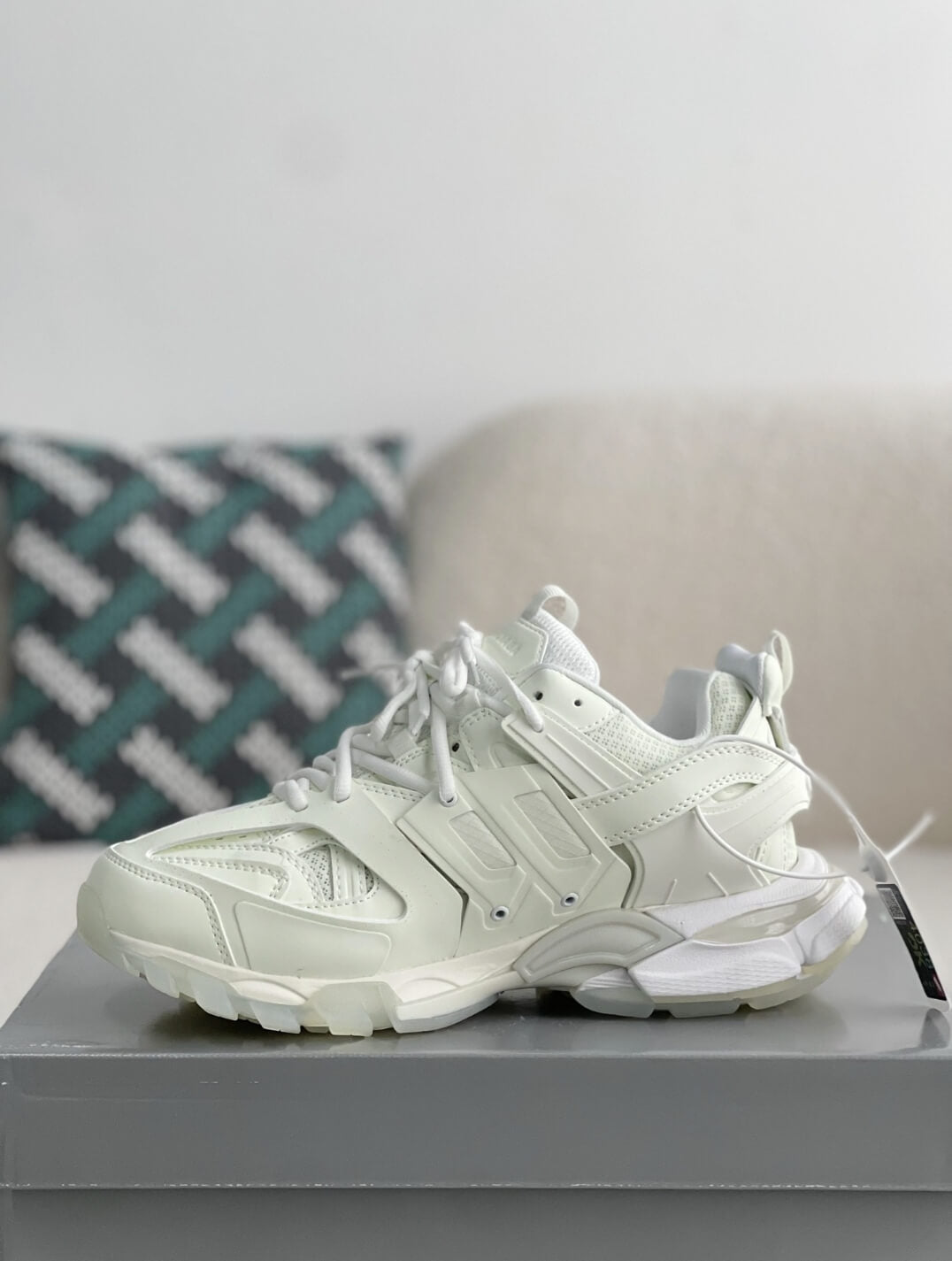 Balenciaga Track Sneaker – Triple White / Chalk CUSTOM