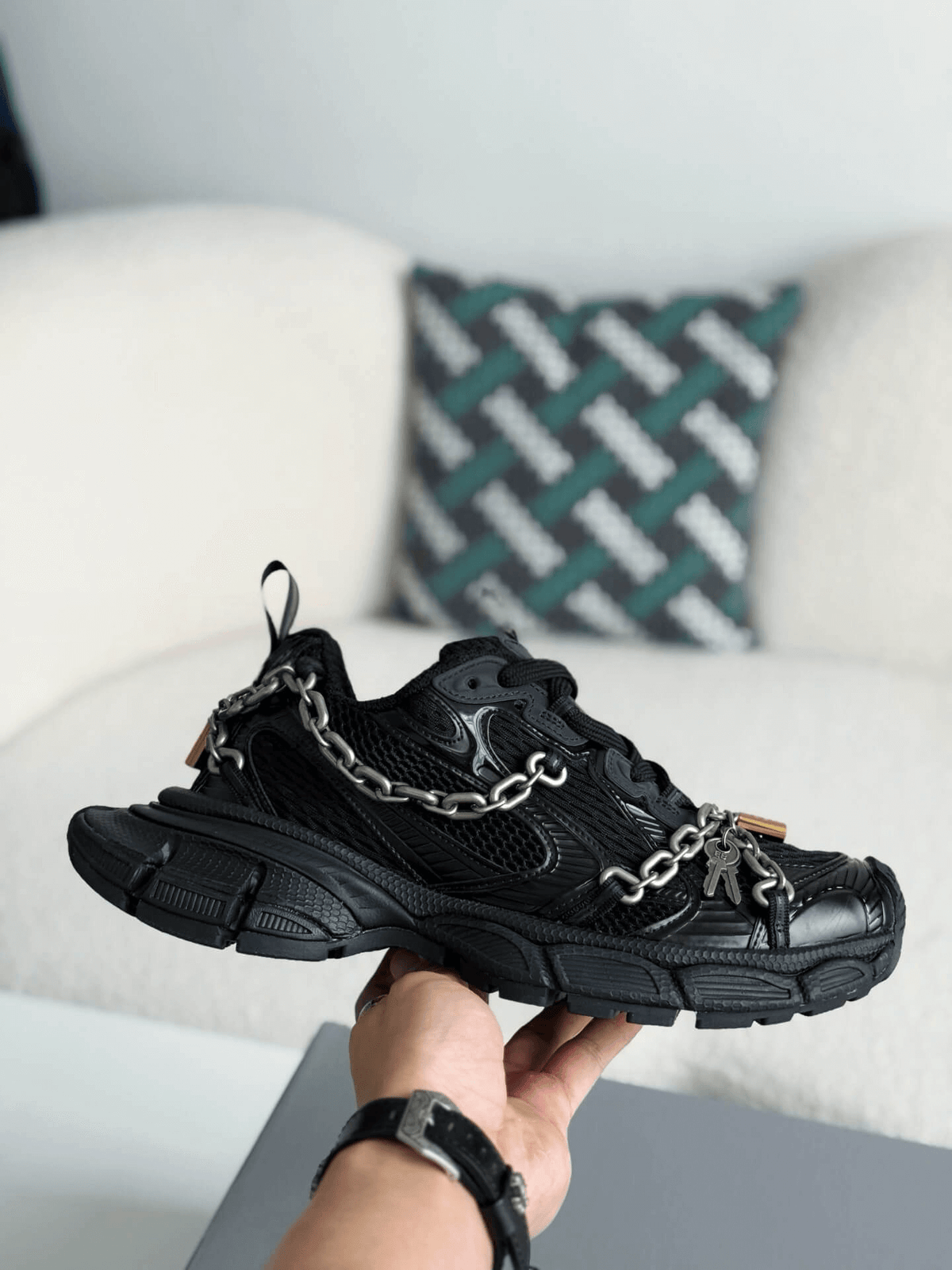 Balenciaga 3XL Chain Sneaker in Black CUSTOM