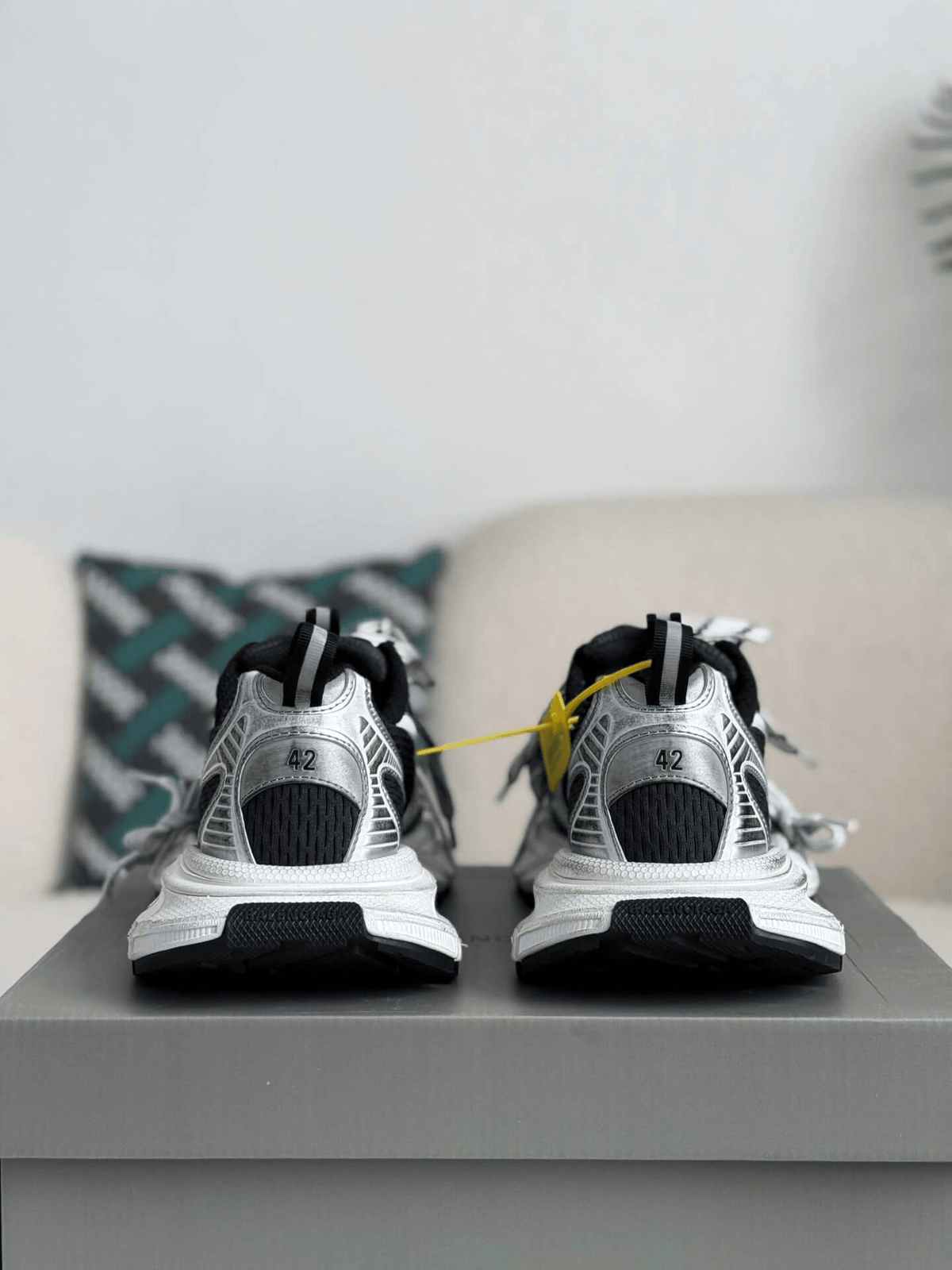 Balenciaga 3XL Sneaker – Silver, Black & White CUSTOM