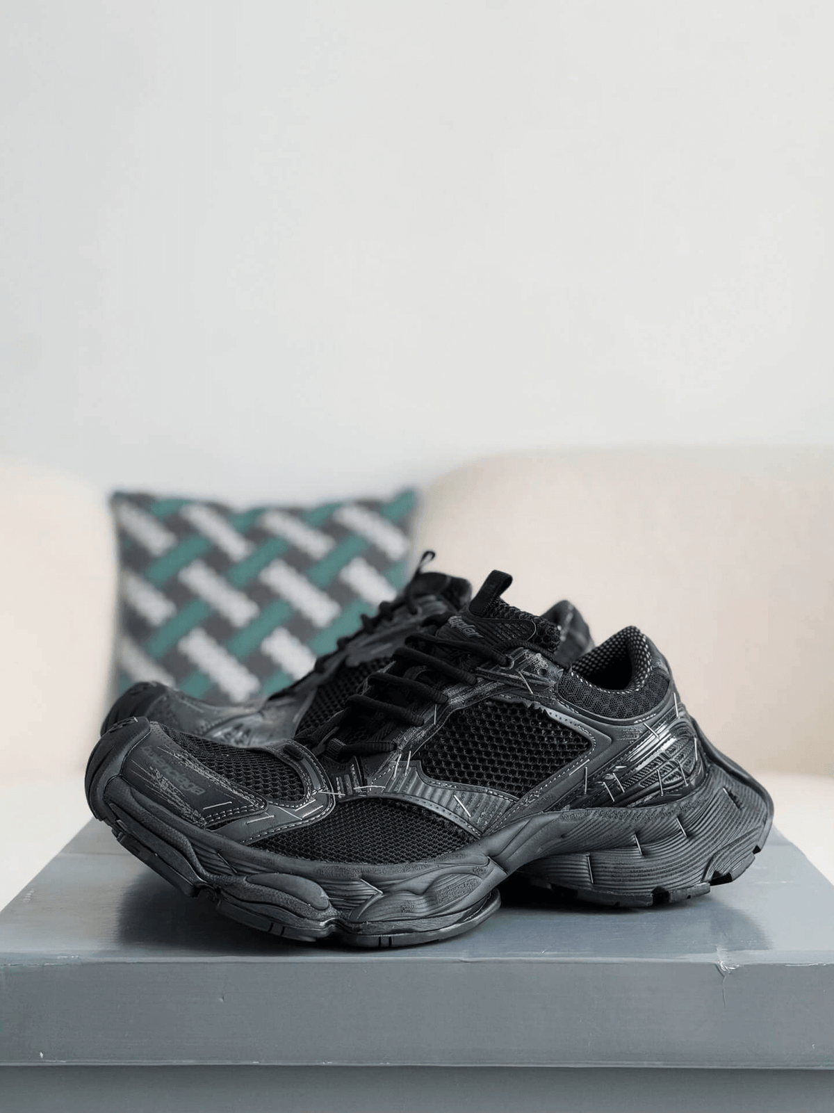 Balenciaga Stapler Trainers in Black CUSTOM