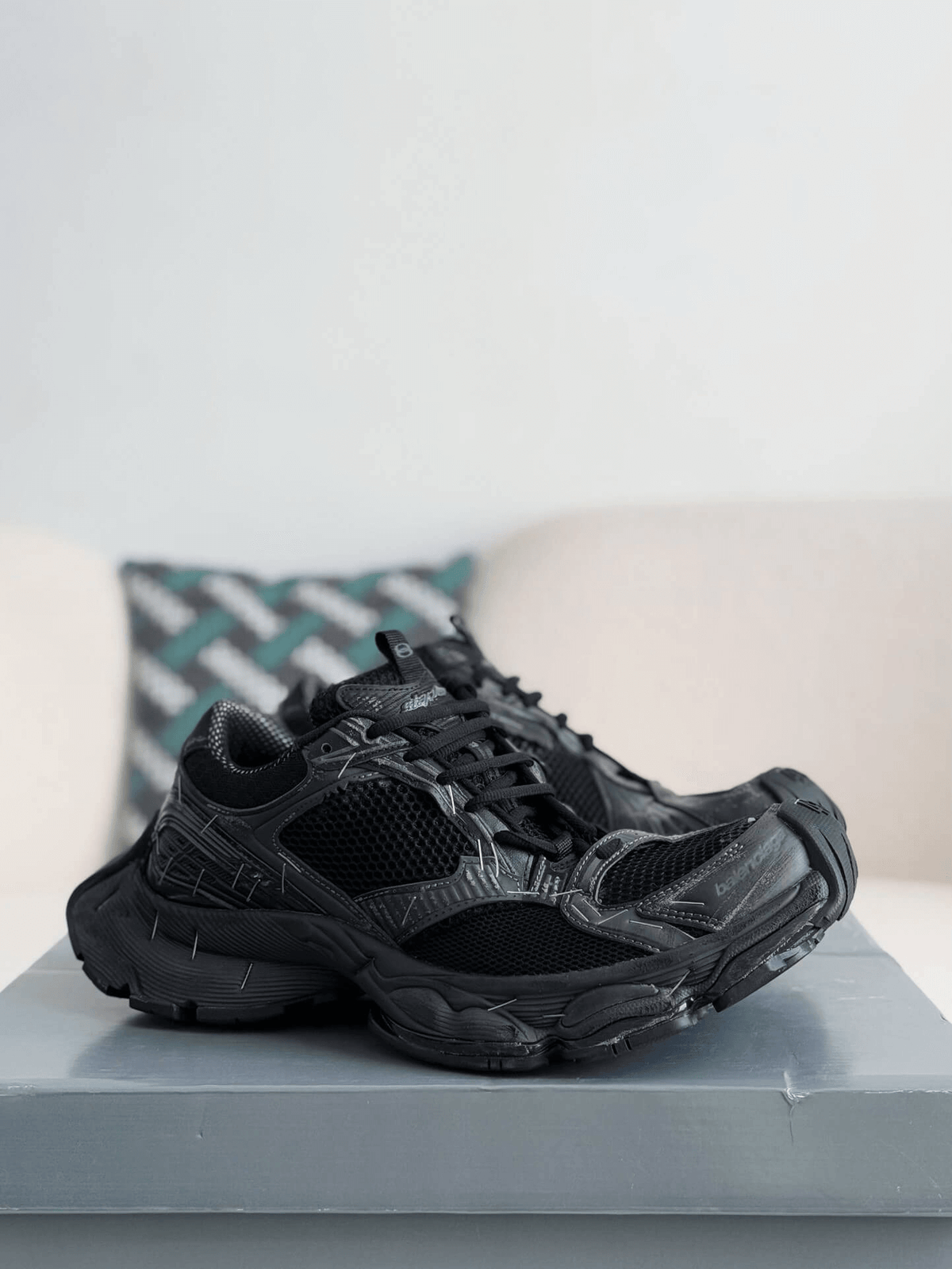 Balenciaga Stapler Trainers in Black CUSTOM