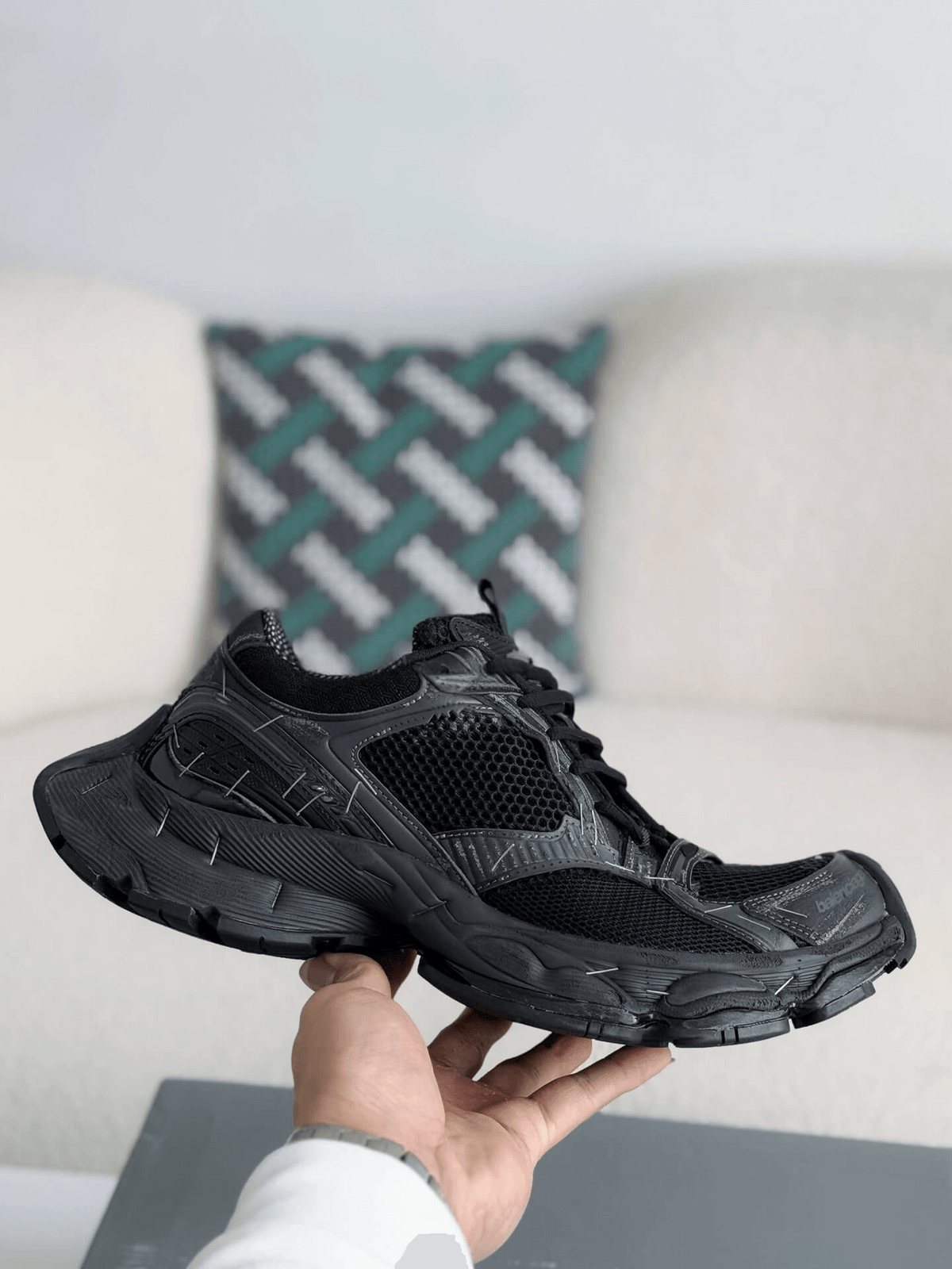 Balenciaga Stapler Trainers in Black CUSTOM