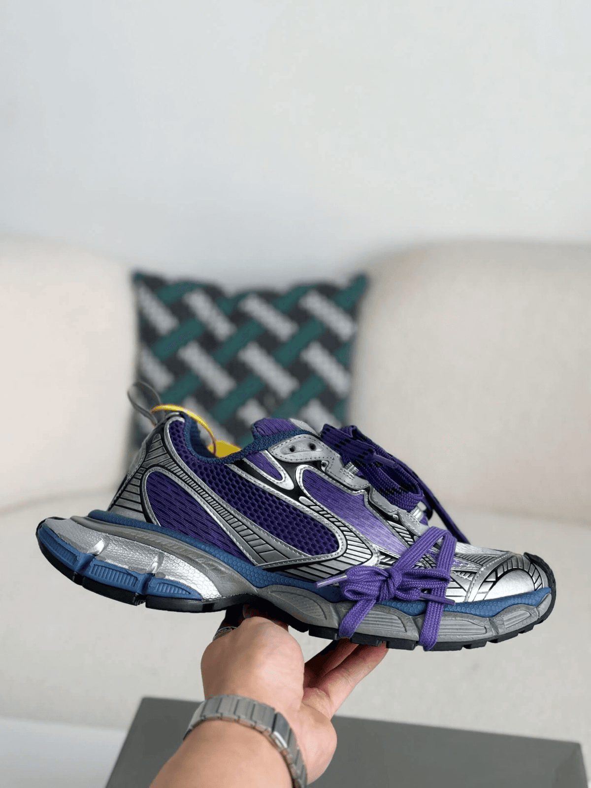 Balenciaga 3XL Sneaker – Purple, Silver & Blue CUSTOM