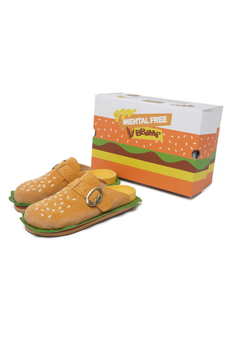 Hamburger Design Novelty Slip On Clogs - Skipkicks