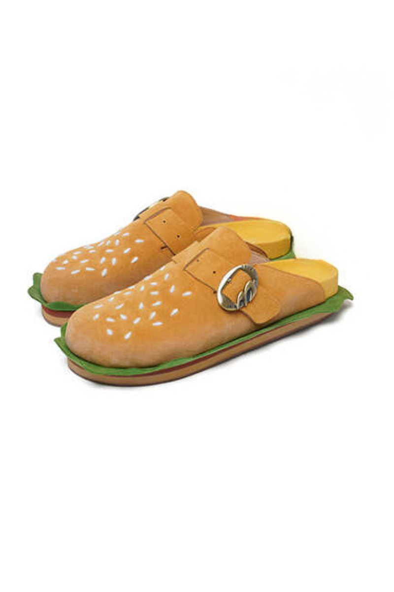 Hamburger Design Novelty Slip On Clogs - Skipkicks