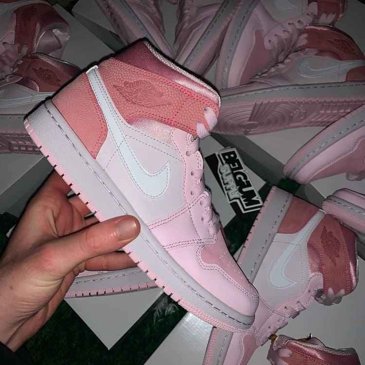 Custom Air Jordan 1 Mid Digital Pink High Q
