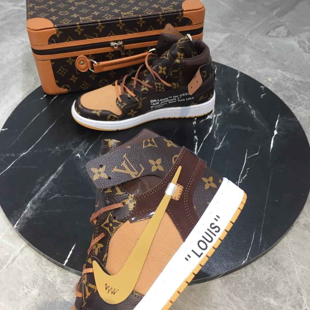 Custom Air Jordan 1 x LV Logo SneakerNational